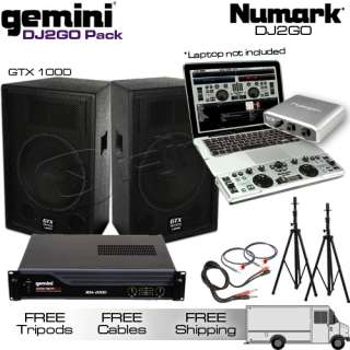  GTX 1000 XGA 2000 NUMARK DJ2GO DJ IO DJIO AMPLIFIER SPEAKER SYSTEM