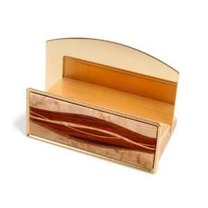  Wood inlay desk business card holder. Made in the USA 