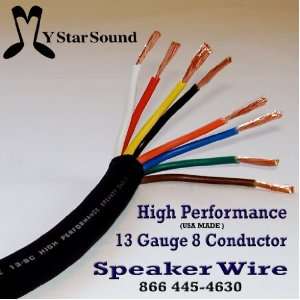  13 Gauge 8 Conductor Speaker Wire   High Performance USA 