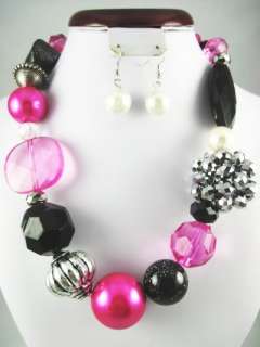 ChUnKy HoT PiNk BlK DiScO ZeBrA CoWgIrL NeCkLaCe  2239  