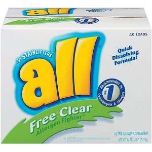  All Powder Laundry Detergent, Free Clear Allergen Fighter 