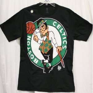 NBA Boston Celtics T Shirt Big Logo Short Sleeve T  Shirt (Black Large 