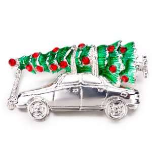   Silver Car Tied Up Christmas Tree Brooches And Pins Pugster Jewelry