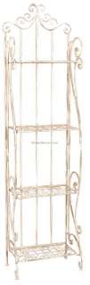 Antique White Bakers Rack, Metal/Iron Shabby Chic Style  