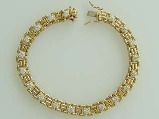   Gold Italian Flexible Link Diamond Bracelet, 2.85 Cts. 23 Grams  