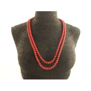  Double Stranded Red Coral Necklace 