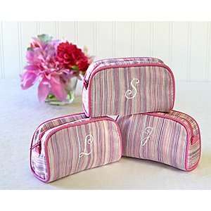    Shimmer & Stripes Monogrammed Cosmetic Bag: Everything Else