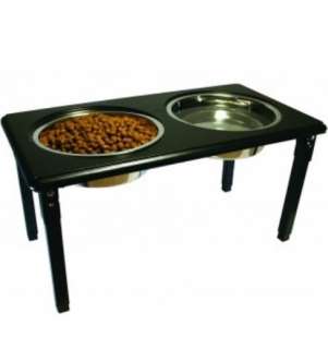 Black ELEVATED DOG FEEDER Raised Dish Bowl w/ FREE GIFT  