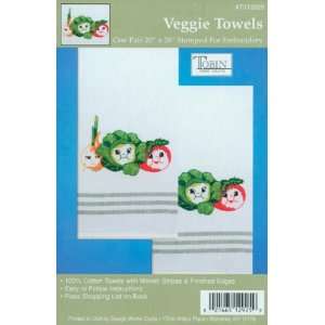   Inch Stamped Embroidery Kitchen Towels   Veggie Arts, Crafts & Sewing