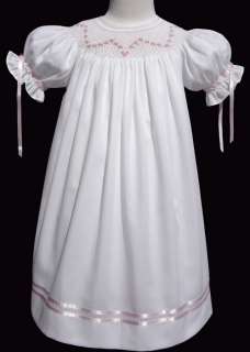 SUMMER Smocked Dress White Heirloom Bishop 8 yrs 16330  