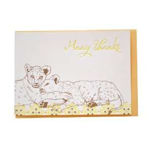 Delphine Lion Cubs Letterpress Note Card Set, Letterpressed Cards 
