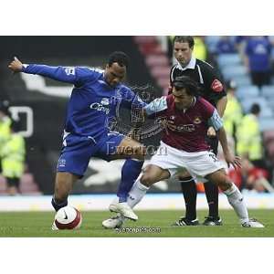  West Ham United v Everton Carlos Tevez with Joleon Lescott 