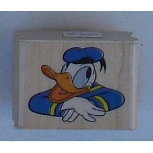 Donald Duck Head On Hands Wood Mounted Rubber Stamp (discontinued 