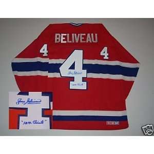 Jean Beliveau Signed Montreal Canadiens Jersey Prf Coa