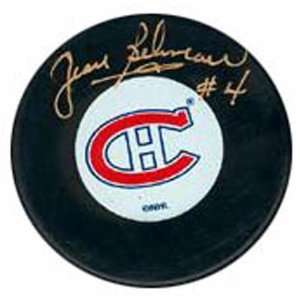 Jean Beliveau Autographed Montreal Canadiens Hockey Puck