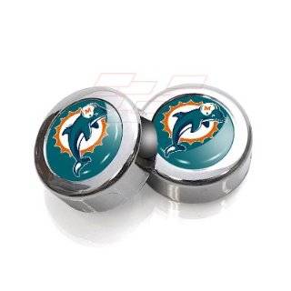 Miami Dolphins License Plate, Frame Chrome Screw Covers