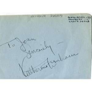 Katherine Dunham Black Ballet Dance Signed Autograph   Sports 