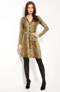 Milly Diana Leopard Print Merino Wool Dress  