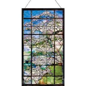  Louis Comfort Tiffany Dogwood Glass Panel