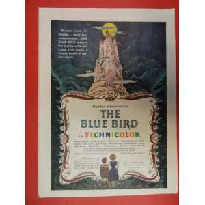 Maurice Maeterlincks the Blue Bird, Movie 1940 Print Ad (Boy/girl 