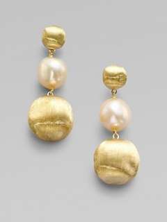 Marco Bicego   Freshwater Pearl & 18K Yellow Gold Earrings