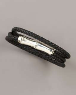 N15LS John Hardy Leather Wrapped Bamboo Bracelet