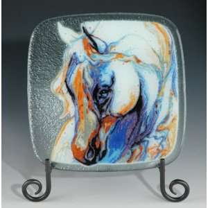    Arabian Horse   Peggy Karr Glass 15 inch plate