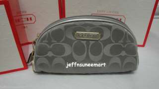 New Estee Lauder Coach Silver Cosmetic Bag complete with Makeup
