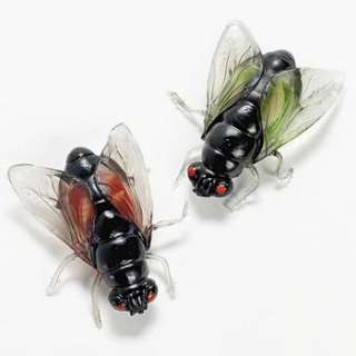 Large FLIES with MAGGOTS Halloween Prop Green Red Decorations FLY 