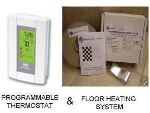 ELECTRIC FLOOR TILE HEATING SYSTEM W/THERMOSTAT 100sqft  