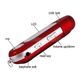   4GB USB MP3 Player with LCD Screen FM Radio Voice Recorder Red  