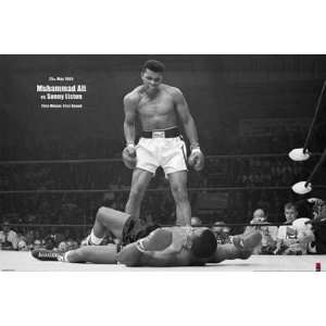  Muhammad Ali vs. Sonny Liston Landscape, Sports Poster 