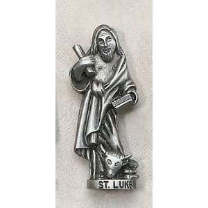 St. Luke 3 Patron Saint Statue Genuine Pewter Catholic Religious 