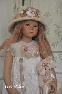 Pebble Beach~French Lace Dress, Teddy Bear & Hat Set 4 HIMSTEDT Doll 