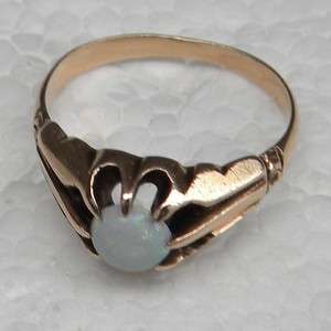 Rare Antique Victorian 12K Rose Gold Opal Ring  