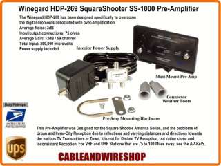 Winegard HDP 269 UHF/VHF HD TV Antenna Pre Amplifier  