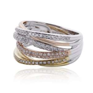  Effy Jewelers Effy® 14K Tri Color Gold Diamond Ring .52 Tcw.: Jewelry
