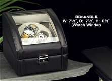    Genuine Black Leather Two Watch Winder Executive Gift Clothing