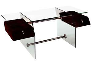 Contemporary Glass Top Modern Office Home Wood Desk, #SH VIT D1  