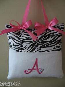 PERSONALIZED ZEBRA/HOT PINK TOOTH ROOM DECOR PILLOW*  