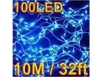 100 LED 10M String Fairy Lights Blue Christmas Tree Lamp Decoration 