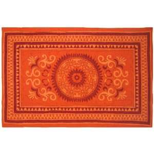 Flower Orange and Red Tapestry (58x86 Bed Sheet Throw Bed Cover Table 