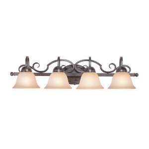   36 Forged Metal Bath Vanity Fixture with Painted Glass Shade 22004 FM