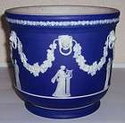  Pottery Porcelain White/Blue Jasper Cameo Vase FLAWLESS  