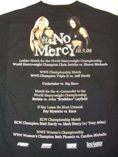 2008 No Mercy Event WWE Wrestling T shirt Jeff Hardy  