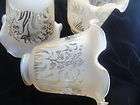 ETCHED GLASS LILY FAN OR DESK LAMP SHADES LOTS 3 NEW