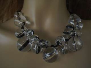 Big Bubble Bead ribbon necklace  