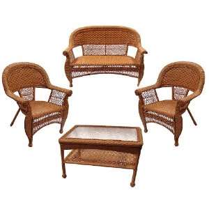   Resin Wicker Outdoor Patio Set   Table, Loveseat and Chairs Patio