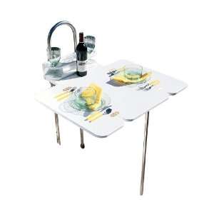 AFI 65392 Boat Cockpit Table with Folding Leaves and 4 Drink Holder 