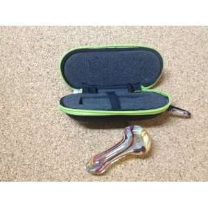  4 Glass Pipe Tobacco Hand Pipe Case w/ FREE Spoon and 